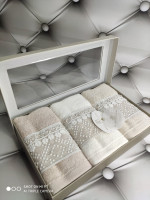 Набор махровых полотенец Pupilla из 3-х штук 30x50 см, модель 8