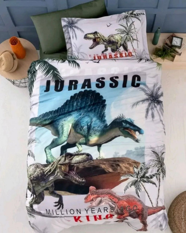 Постельное белье First Choice Jurassic 3D satin полуторный