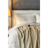 Набор постельное белье с пледом Karaca Home Quatre delux gold 2020-1 золотой евро
