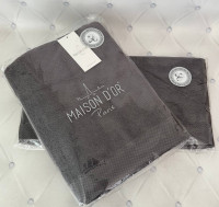 Набір махрових рушників Maison dor Artemis з 2-х штук 50x100 см + 85x150 см антрацит