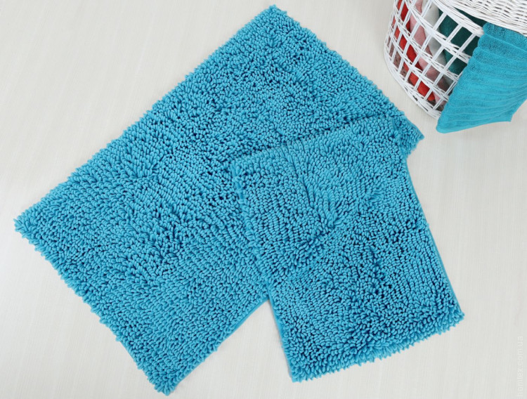 Набор ковриков для ванной Irya Drop бирюзовый (60x100 см.+45x60 см.)