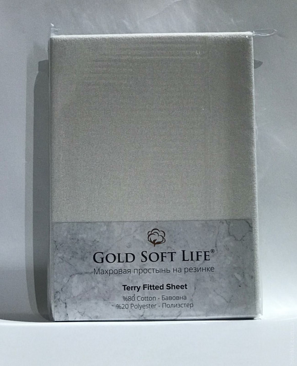 Простынь махровая на резинке Gold Soft Life Terry Fitted Sheet 180х200 см белая