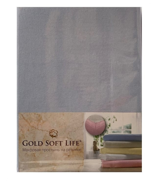 Простынь трикотажная на резинке Gold Soft Life Terry Fitted Sheet 90х200 см голубая