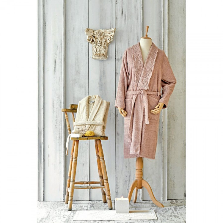 Набор семейный: халаты с полотенцами Karaca Home Valeria Rose-Gold 2020-2 розовый-золотой