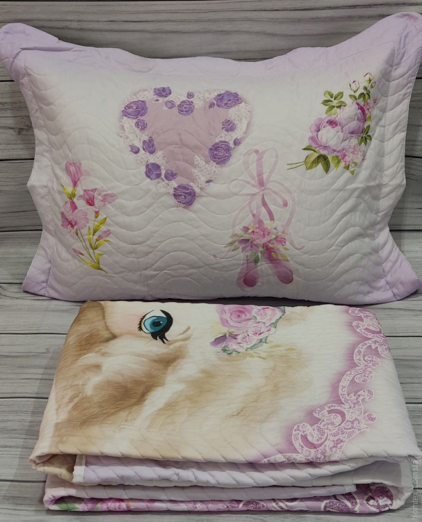 Детское покрывало Miss Bella 175x240 см с наволочкой, модель 12