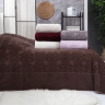 Простынь велюр/махра Belizza Hanzade шоколадная 200x220 см., 550 г/м2