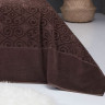 Простынь велюр/махра Belizza Hanzade шоколадная 200x220 см., 550 г/м2