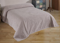 Простынь махровая Uniko crown home 220x240 см пудрово-бежевая
