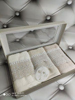 Набор махровых полотенец Pupilla из 3-х штук 30x50 см, модель 9