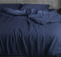 Простынь Almira Mix Вареный Хлопок Премиум Синяя 160x220 см