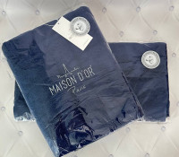 Набір махрових рушників Maison dor Artemis з 2-х штук 50x100 см + 85x150 см темно-сині