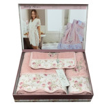 Набір бавовняних рушників Maison D'or LADY ROSES PUDRA 30х50 см + 50х100 см + 85х150 см