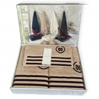 ​Набір рушників Maison D'or Delon Beige з 3-х штук 30x50 см + 50x100 см + 70x140 см