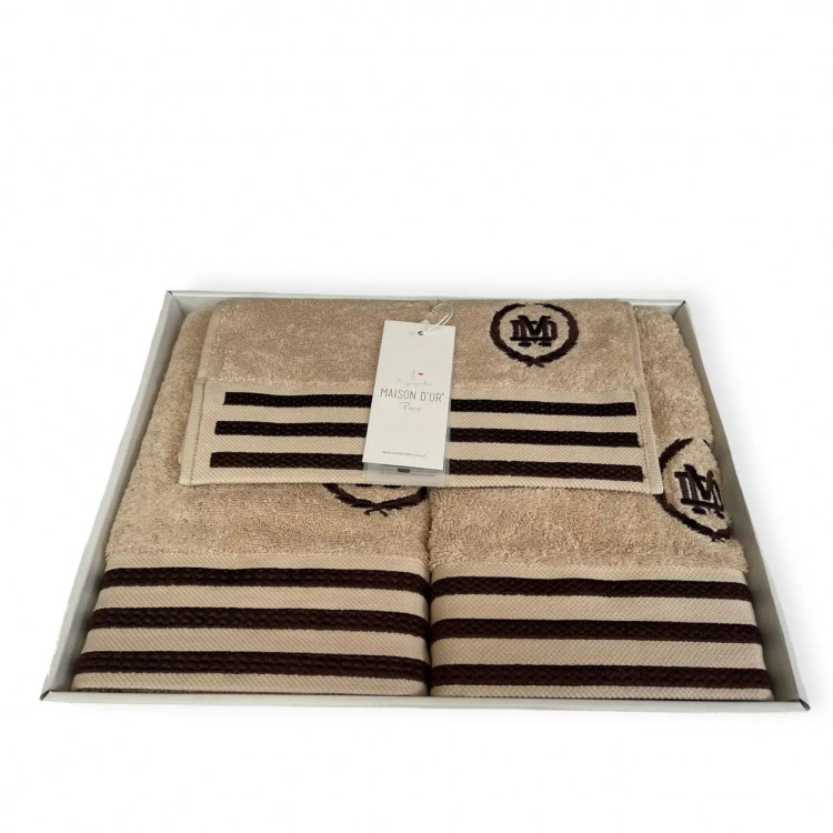 Набор полотенец Maison D'or Delon Beige из 3-х штук 30x50 см+ 50x100 см+ 70x140 см