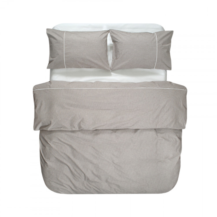 Постельное белье Lotus Home Premium Percale Stripe коричневый семейный Постельное белье Lotus Home Premium Percale Stripe коричневый семейный