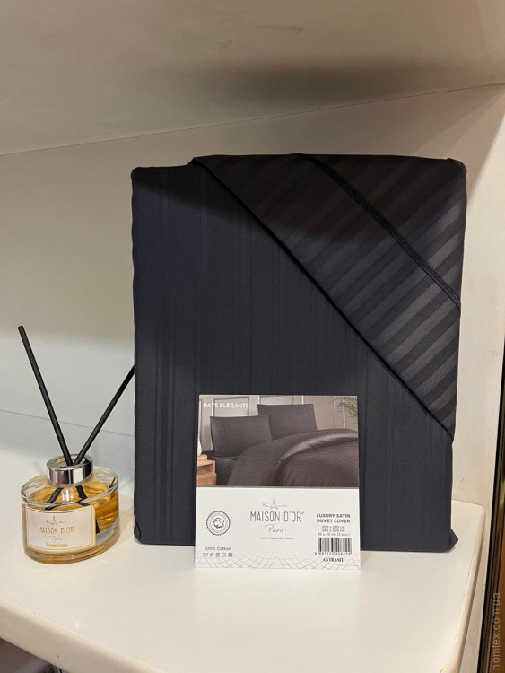 Постільна білизна Maiosn Dor Raye Elegante black сатин страйп євро