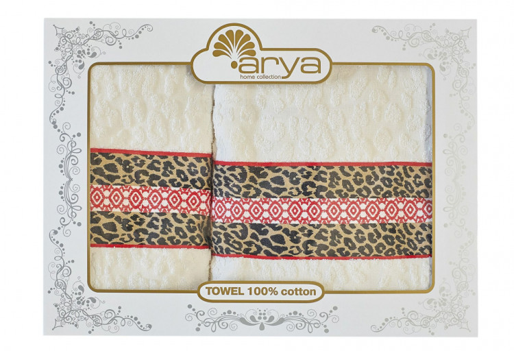 Набор полотенец Arya Wild Life кремовый 50x90 см +70х140 см