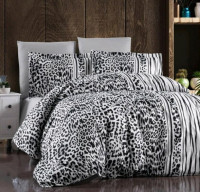 Постільна білизна First Choice Leopard Black сатин євро