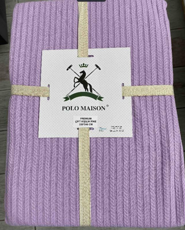 Покривало - піке бавовняне Polo Maison 220x240 см лілове