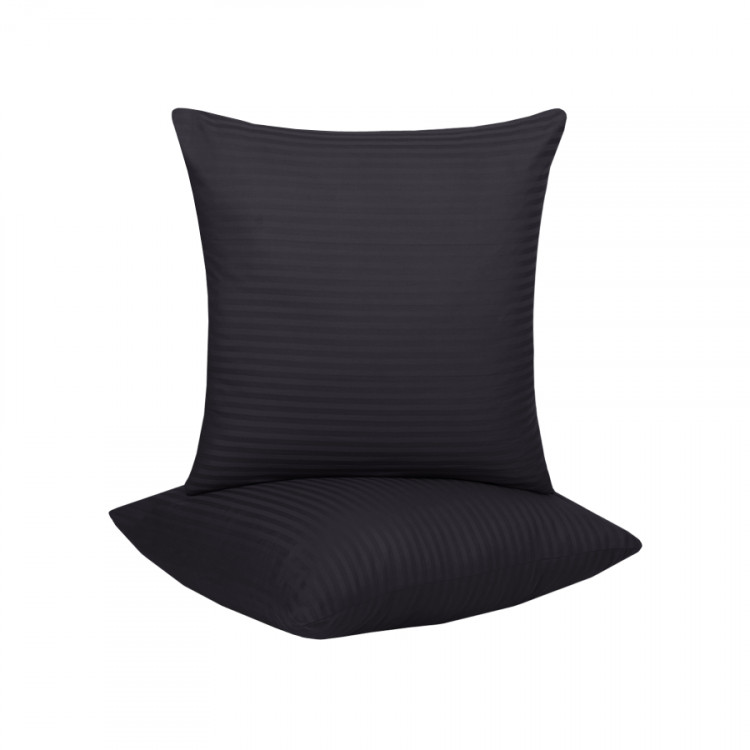 Набор наволочек из 2 шт 45х45 см Lotus Отель Сатин Страйп 1х1 черный Набор наволочек из 2 шт 45х45 см Lotus Отель Сатин Страйп 1х1 черный