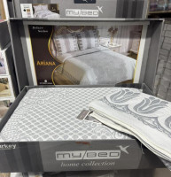 Покрывало хлопковое стёганное My Bed Lux Ariana grey 240x260 см с наволочками