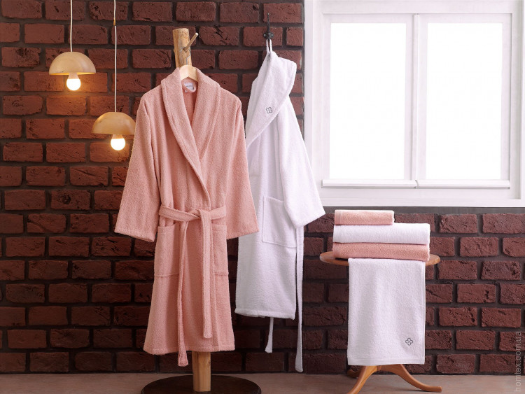 Набор халатов с полотенцами Marie Claire Aida powder-white