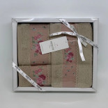 Набор полотенец Maison D'or FIORE BEIGE из 3-х шт (32x50 см, 50x100 см, 70x140 см)