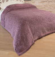 Простирадло махрове Uniko crown home 200x230 см Вензель фіолетовий