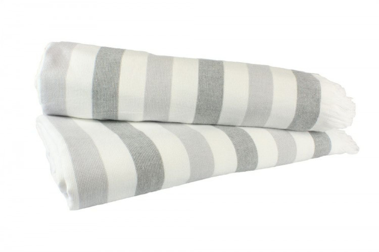 Рушник махровий Hobby STRIPE Peshtemal сірий 50x90 см 