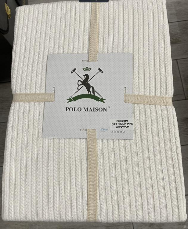 Покривало - піке бавовняне Polo Maison 220x240 см кремове