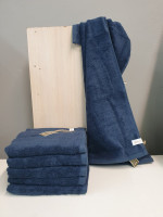 Махровое полотенце NuaCotton 30x50 см темно-синее