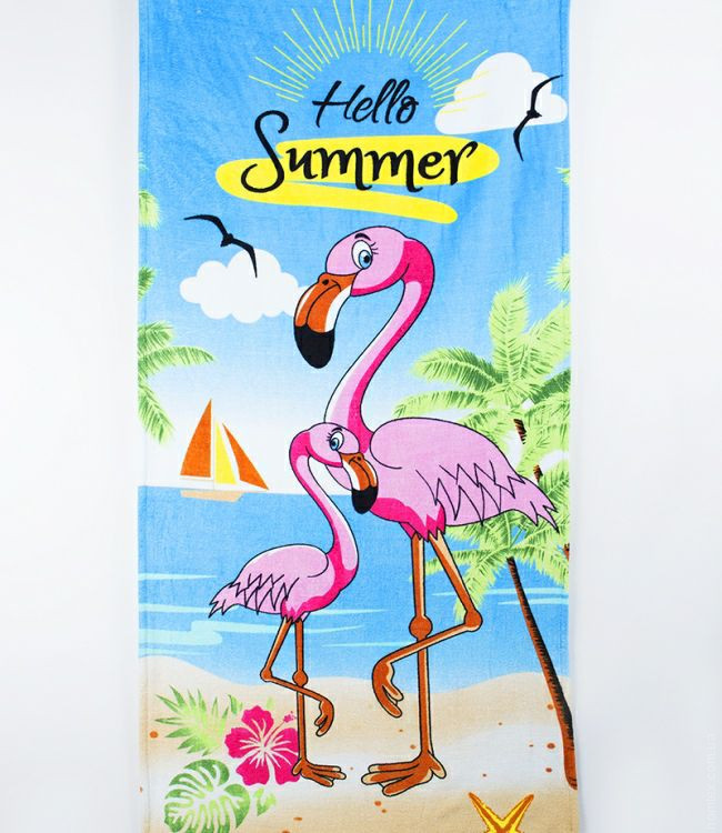 Пляжное полотенце Vende Flamingo велюр 75x150 см