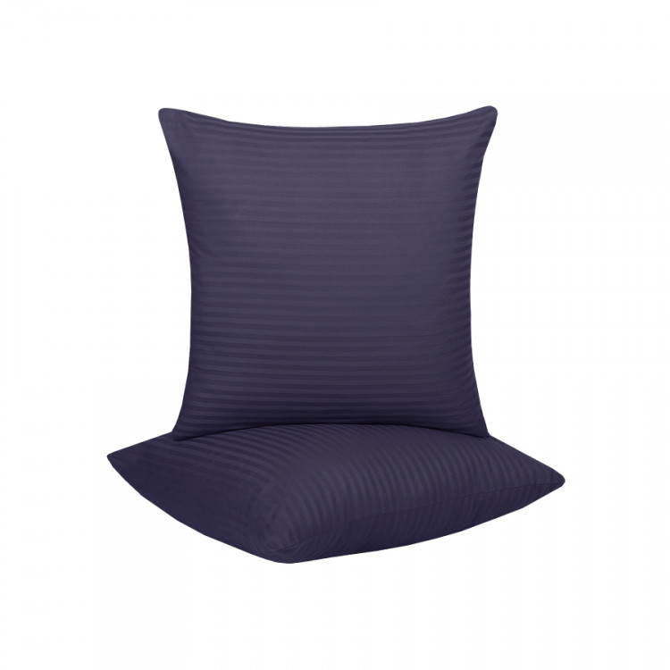 Набір наволочок з 2 шт 45х45 см Lotus Готель Сатін Страйп 1х1 темно-синій