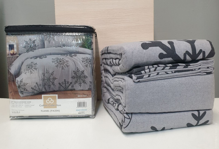 Постельное белье Cotton Collection фланель модель 67 полуторное