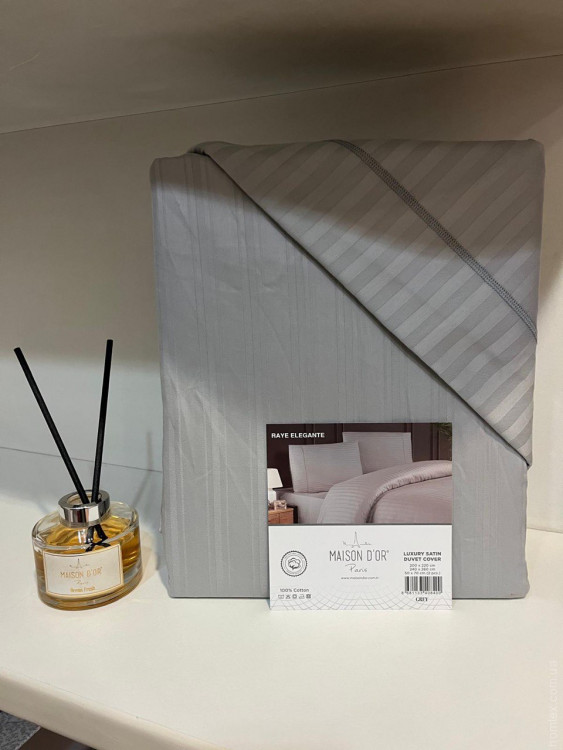 Постільна білизна Maiosn Dor Raye Elegante grey сатин страйп євро