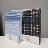 Простынь на резинке c наволочками из фланели Cotton Collection 160х200 см + 25 см, в ассортименте модель 1