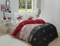Постельное белье Beverly Hills Polo Club BHPC 004 Red ранфорс евро