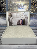 Вязаный плед - покрывало Zeyd Home с помпонами 220x240 см бежевый