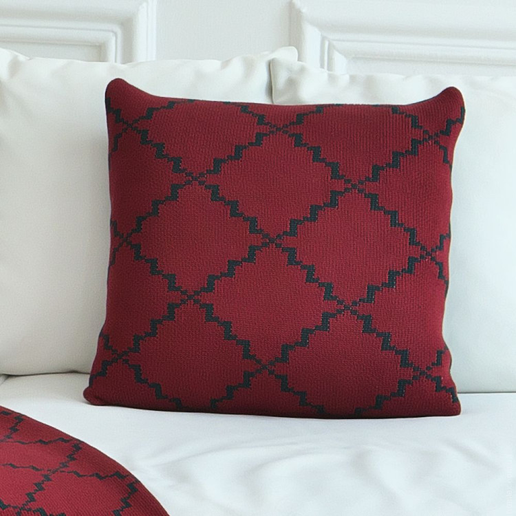 Наволочка La Modno Diamond Green-Burgundy 45x45 см