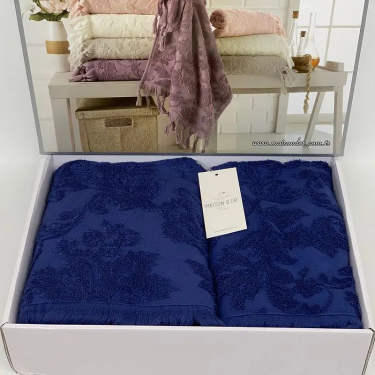 Набір рушників Maison D'or SANDA NAVY (темно-синій) 50х100 см + 85х150 см