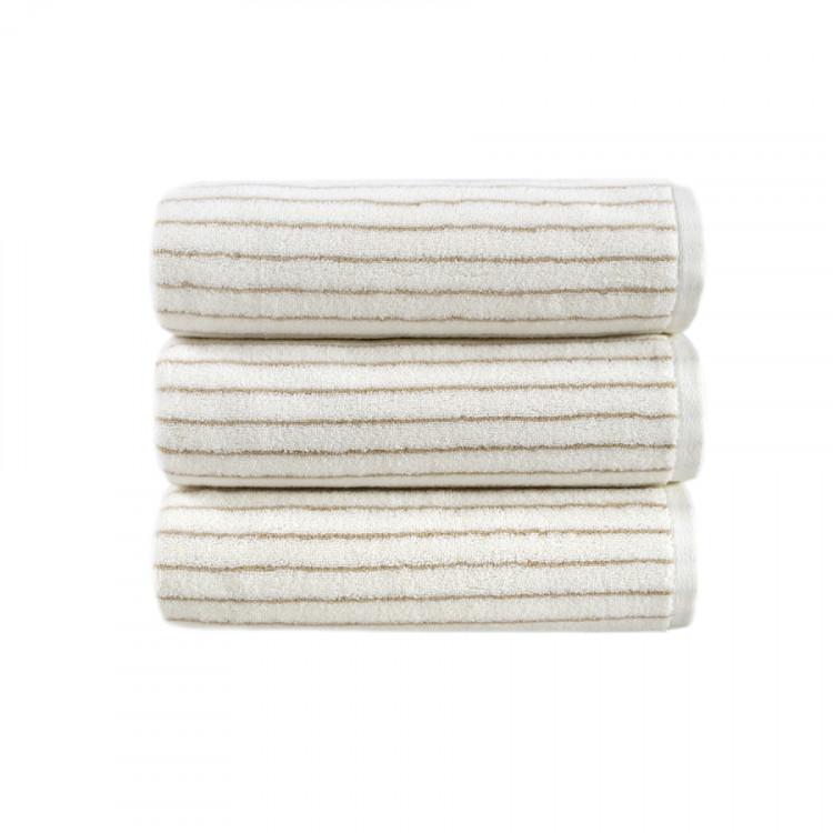 Полотенце Lotus Home Отель Premium Microcotton Stripe Ecru-Kahve 50х90 см 550 г/м²
