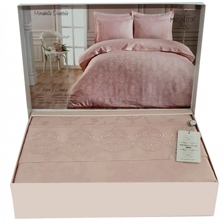 Постільна білизна Maison D'or Mirabella Dantela Rose (рожева) євро