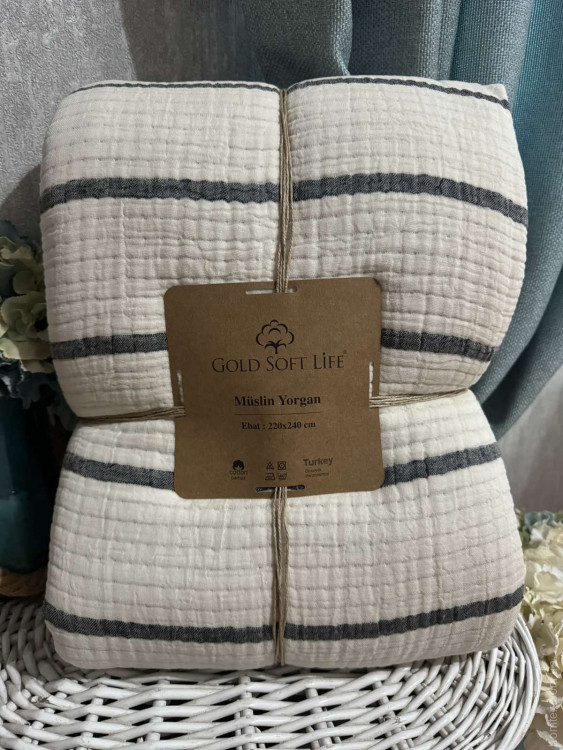 Двустороннее муслиновое покрывало Gold Soft Life 220x240 см, модель 3