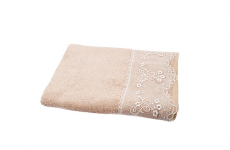 Полотенце Maxstyle Dantella бамбуковое ручной работы 50х90 см кофейное