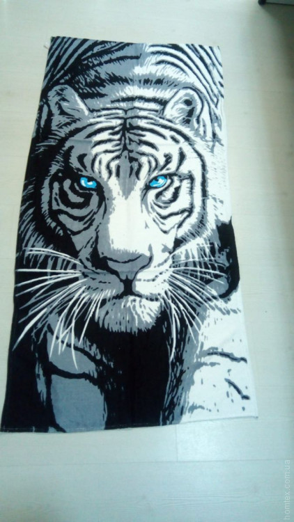 Пляжний рушник Махра/велюр 75х150см. Сірий тигр