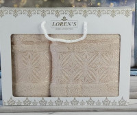 Набор махровых полотенец Mame Lorens из 2 шт 50х90 см + 70х140 см, модель 2