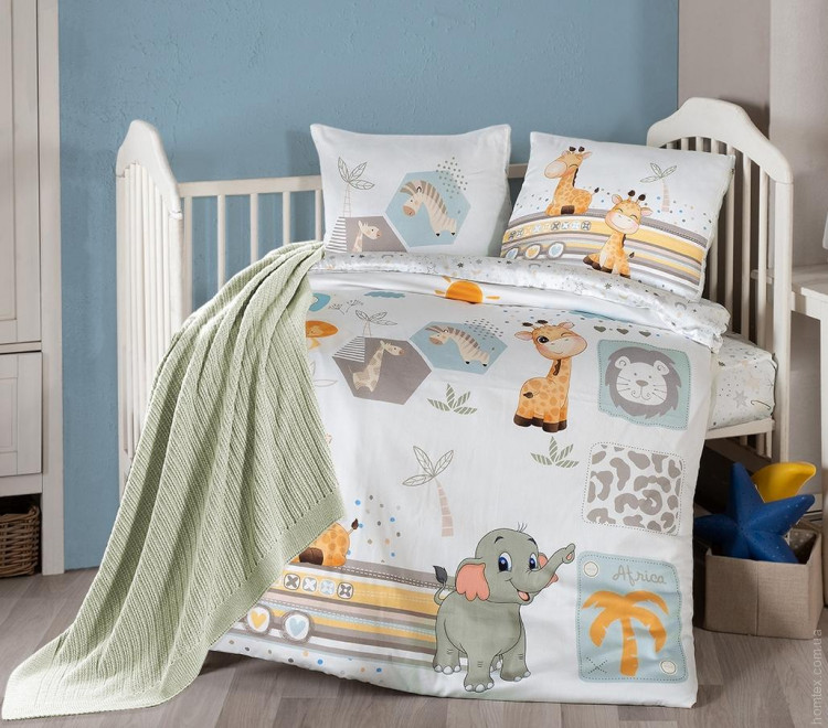 Постельное белье First Choice Baby Digital Satin Nirvana Safari с пледом-покрывалом для малышей