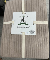 Покривало - піке бавовняне Polo Maison 220x240 см темно-бежеве