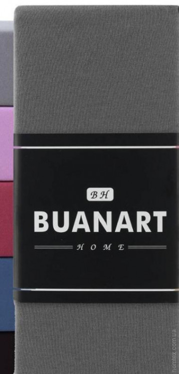 Простынь трикотажная на резинке Buanart antracite 180x200+30 см