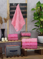 Набір бамбукових рушників Agac Bamboo (рожевий, фуксія, запорошена троянда) 50х90 см.
